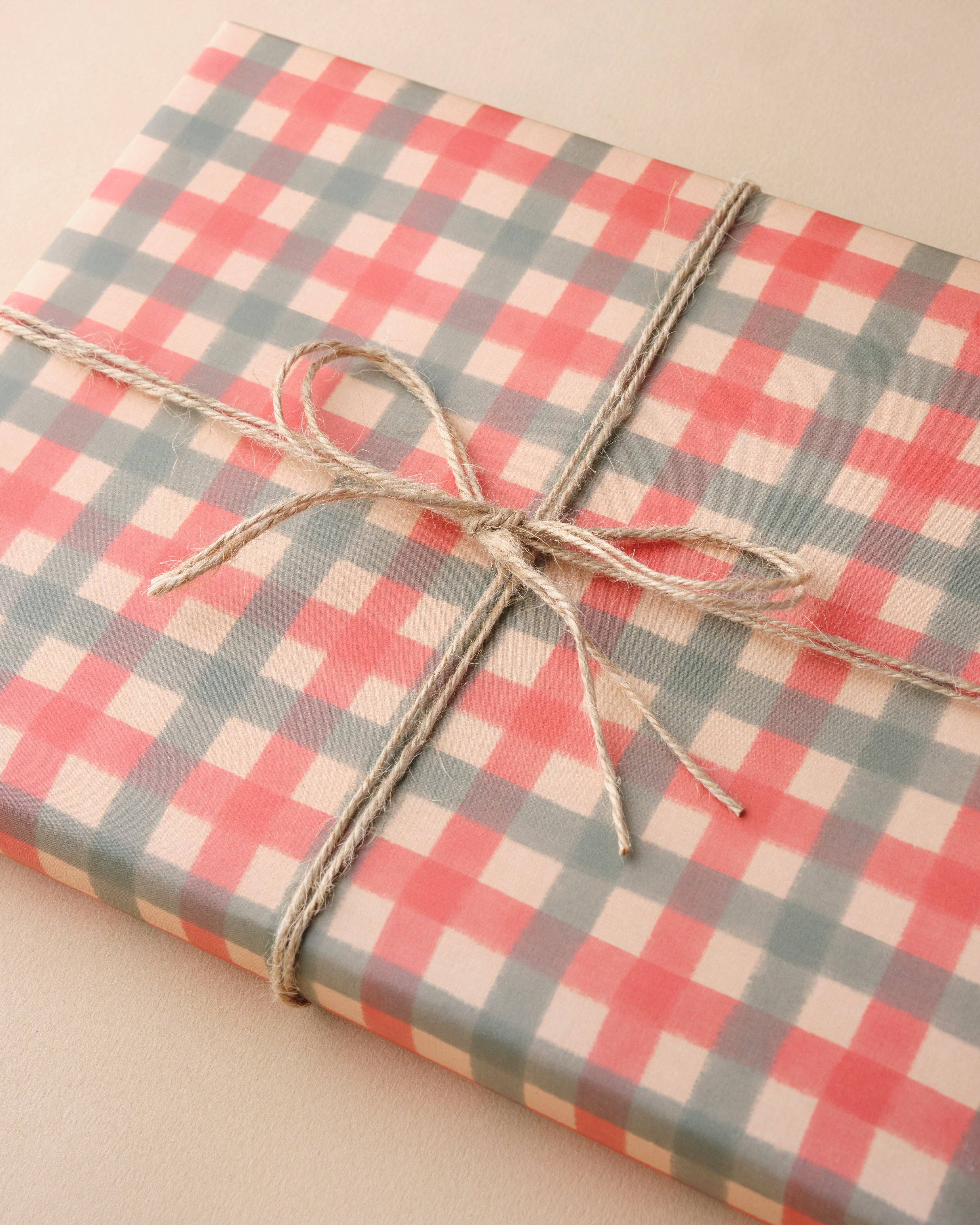 Claire Paul - Wholesale Flat Wrap - Christmas Gingham Wrapping Paper4