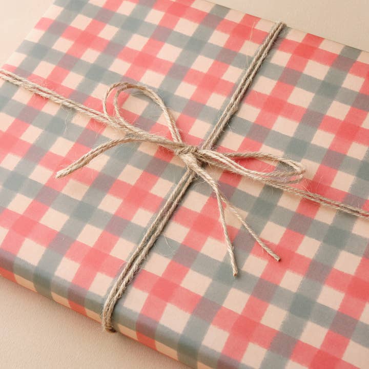 Claire Paul - Wholesale Flat Wrap - Christmas Gingham Wrapping Paper4