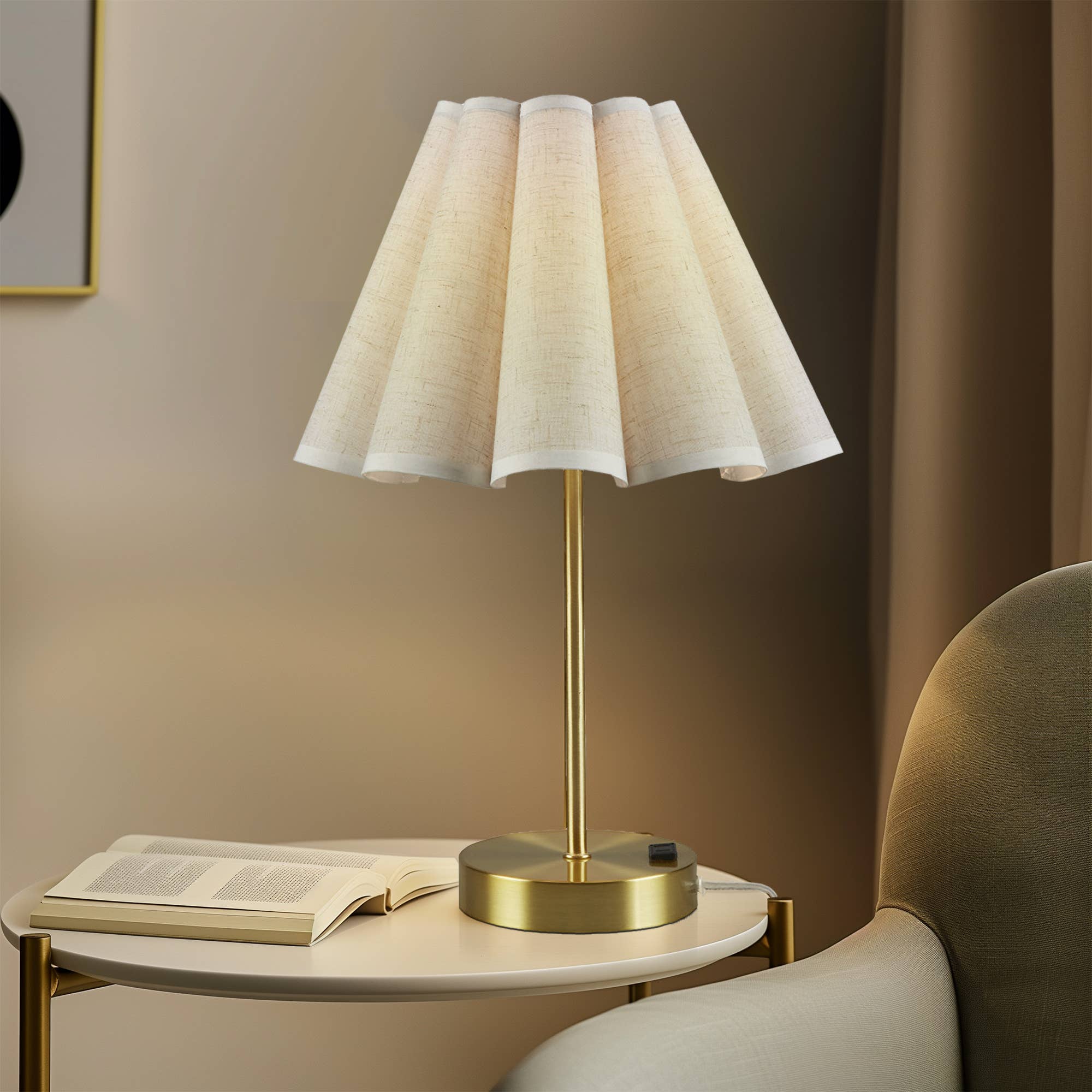 Olliix - Wholesale Accent/Desk Lamp - Tap-Control and Dimmable Accent Table Lamp with Power Outlet3