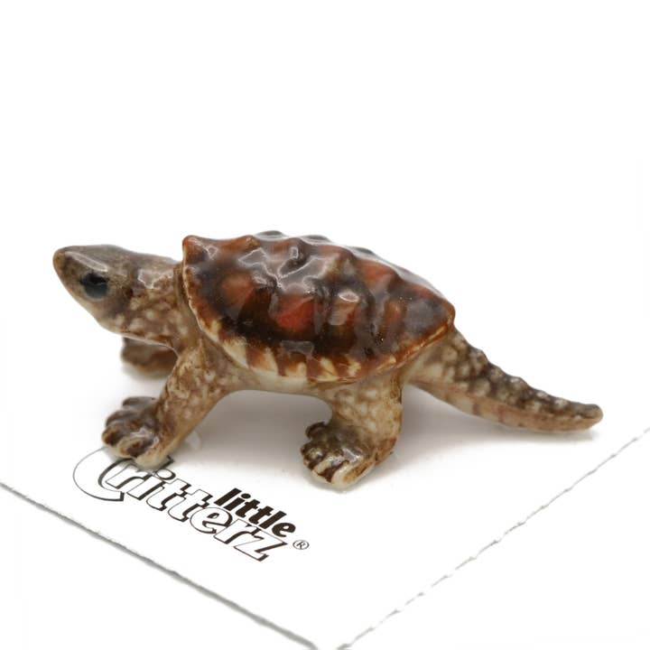 Jaws Snapping Turtle Porcelain Miniature for wholesale by Little Critterz