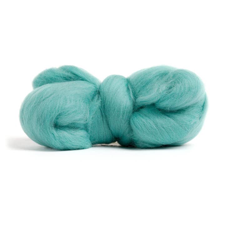 Merino Wool Top Roving, Turquoise, 1 ounce for wholesale by Desert Breeze Distributing