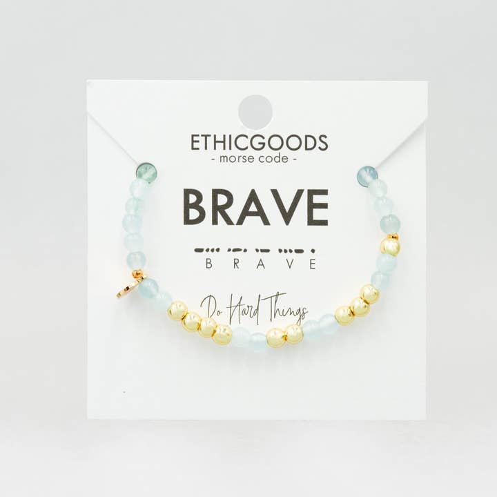 ETHICGOODS - Venta al por mayor Pulsera de cuentas - Pulsera Código Morse de Oro | BRAVE