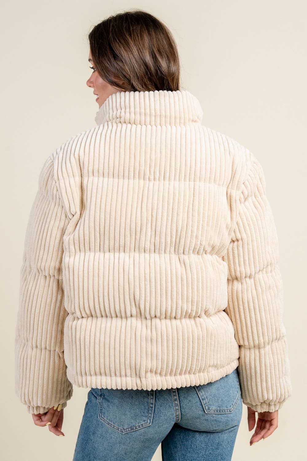 BEIVY & COLLABO - Wholesale Puffer Jacket - Women's - BG5392N / CORDUROY PUFFER JACKET2