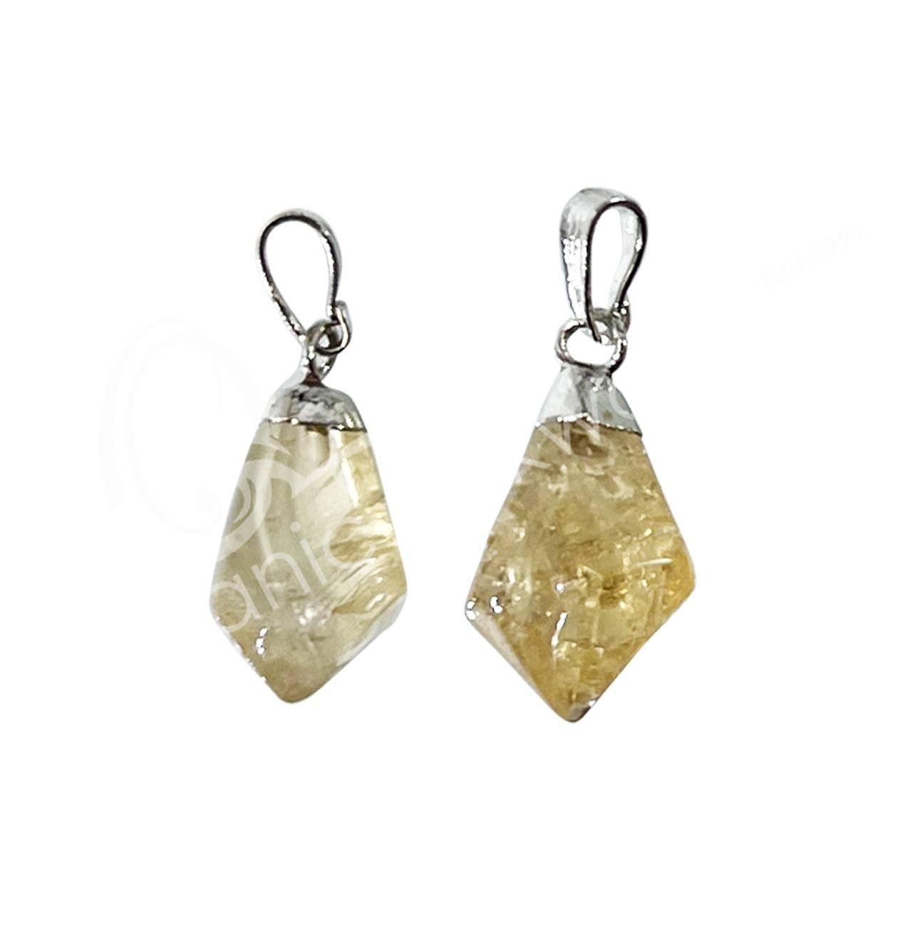 Oceanic Linkways Inc - Wholesale Spiritual Stone/Crystal - (PC)PENDANT - DIAMOND SHAPE CITRINE 0.75-1.25"