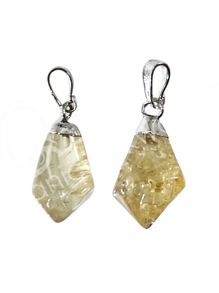 (PC)PENDANT - DIAMOND SHAPE CITRINE 0.75-1.25" for wholesale by Oceanic Linkways Inc