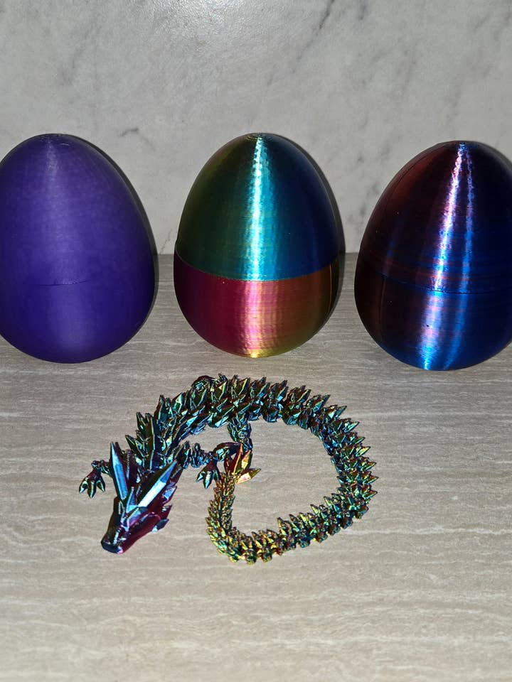 Huevo de Dragón Impreso en 3D | Figura Articulada | Animal Flexible para venta al por mayor de Cosmic 3D Creations