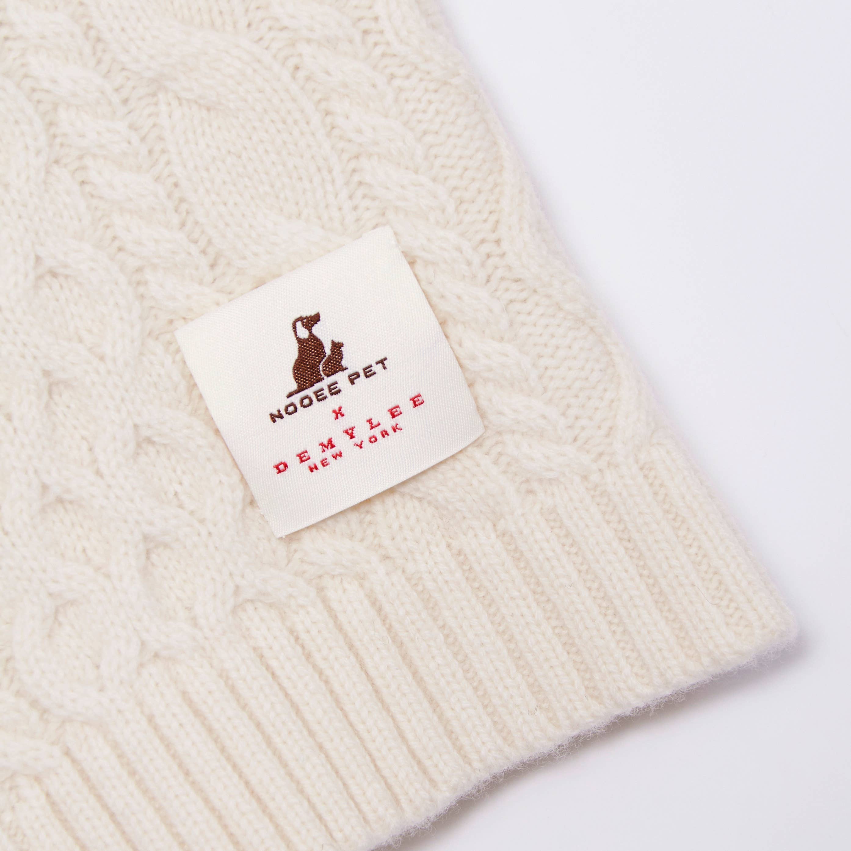 Nooee pet - Wholesale Pet Sweater - Dog - Nooee Pet X Demy Lee Wool Off White Cable Sweater2