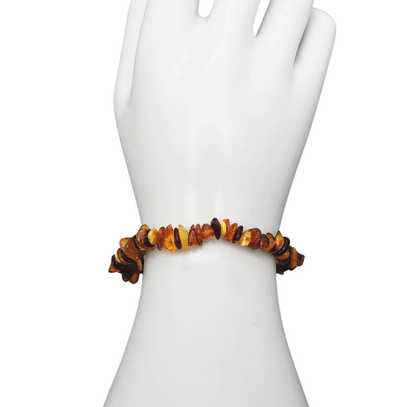 Amberman – Großhandel Perlenarmband – Kleines mehrfarbiges Bernstein-Roh-/Chip-Armband1