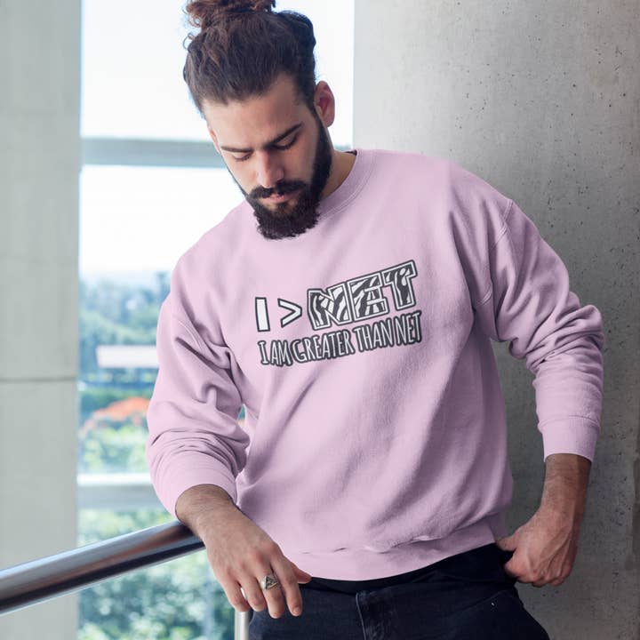 Pull à col rond unisexe I Am Greater Than NET pour la vente par inspire