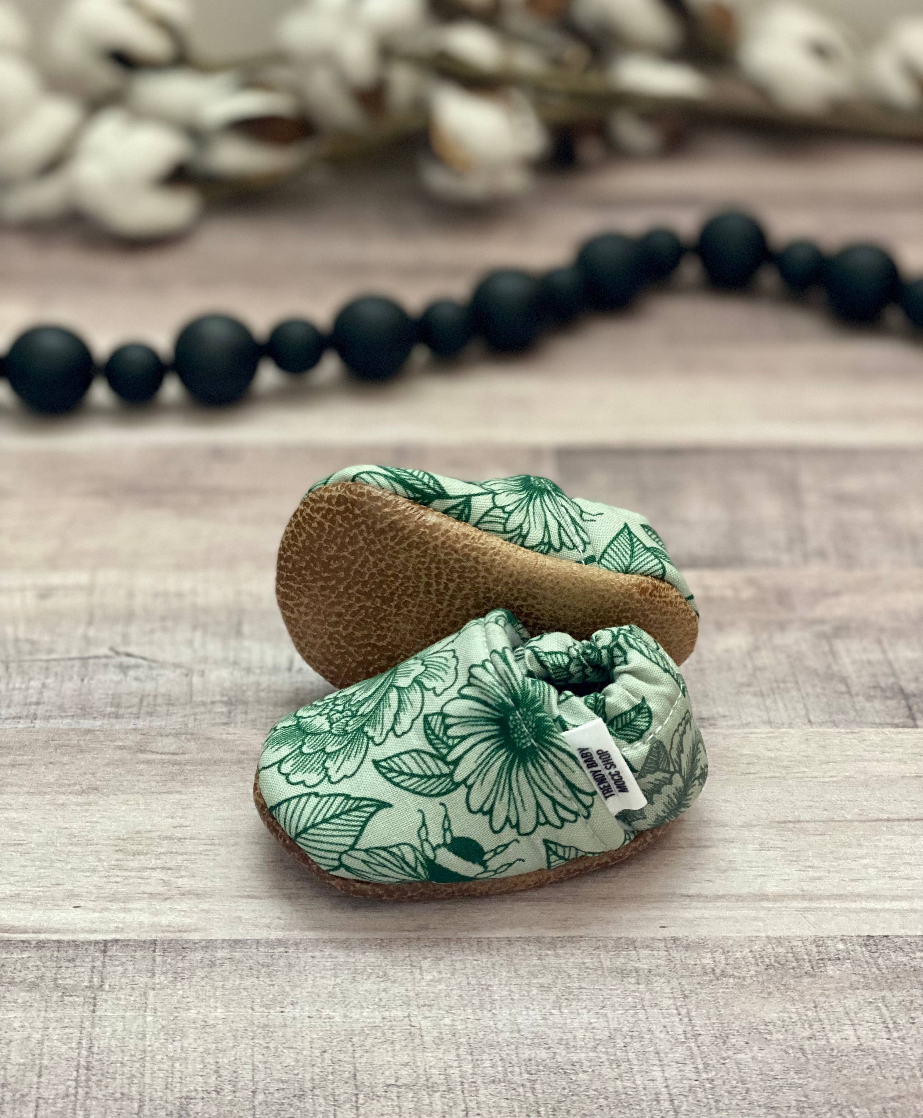 Trendy Baby Mocc Shop - Vente Mocassins – enfant - Floral printanier vert1