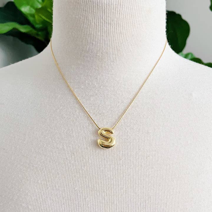 Ellison+Young - Wholesale Pendant/Charm Necklace - Balloon Letter Initial Necklace