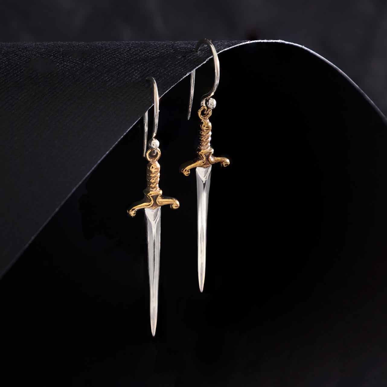 Nina Designs - Wholesale Dangle Earrings - Sterling Silver Sword Dangle Earrings 38x10mm1