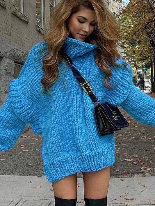 turtle neck oversized sweater for wholesale by Fashion Combination