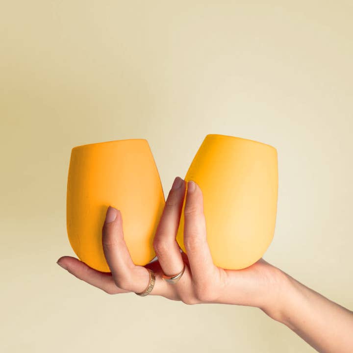 porter green | style + sustainability - Wholesale Drinking glass/cup - Buttermilk + Sunflower | Fegg | Silicone Unbreakable Glasses2