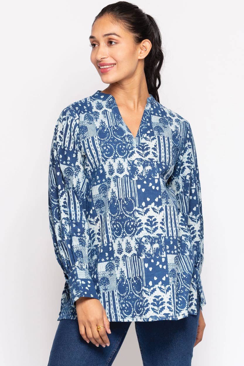 Sevya Handmade - Vendita all'ingrosso Tunica - Donna - Tuniche con Stampa a Blocchi Jaya16