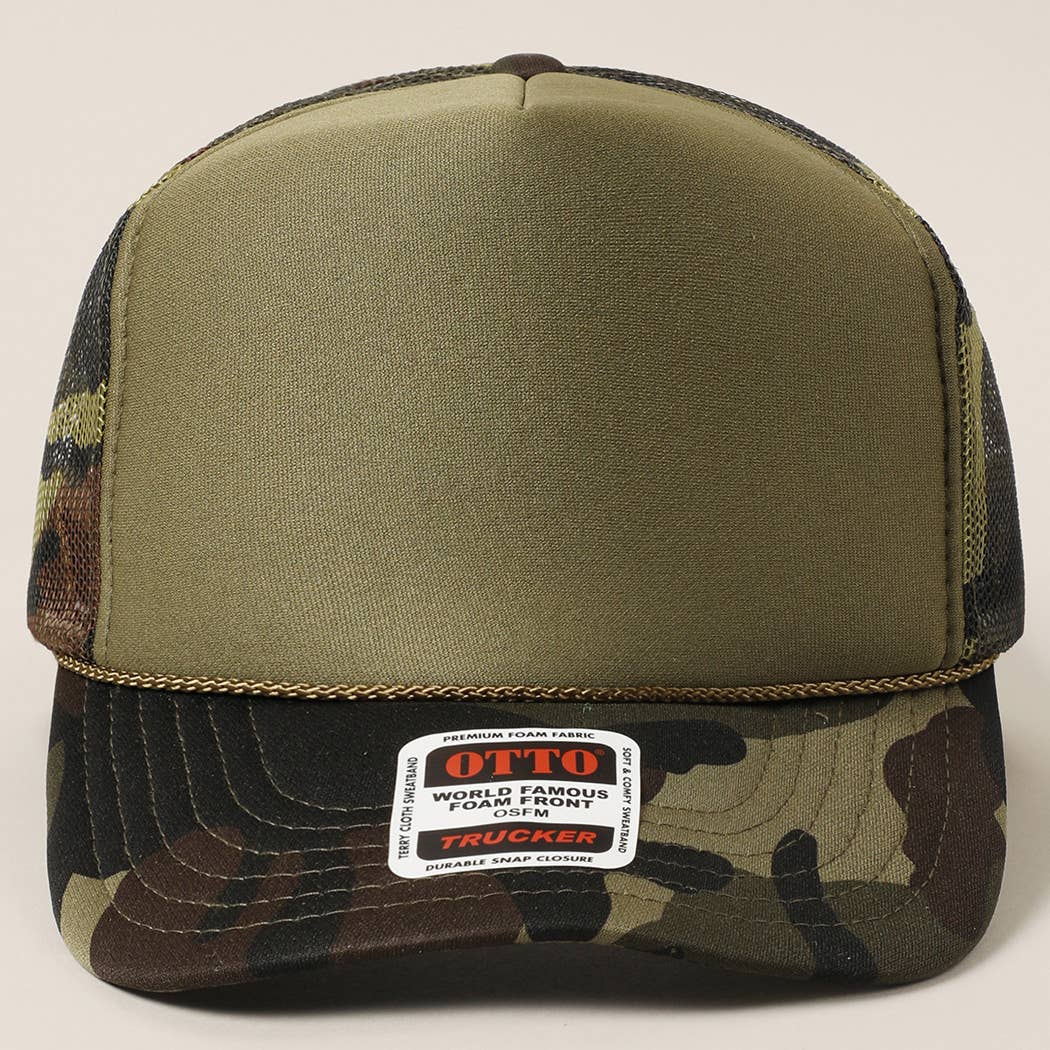 Fashion City - Wholesale Trucker Hat - Unisex - Solid Color OTTO 5-Panel Foam Mesh Back Trucker Hat66