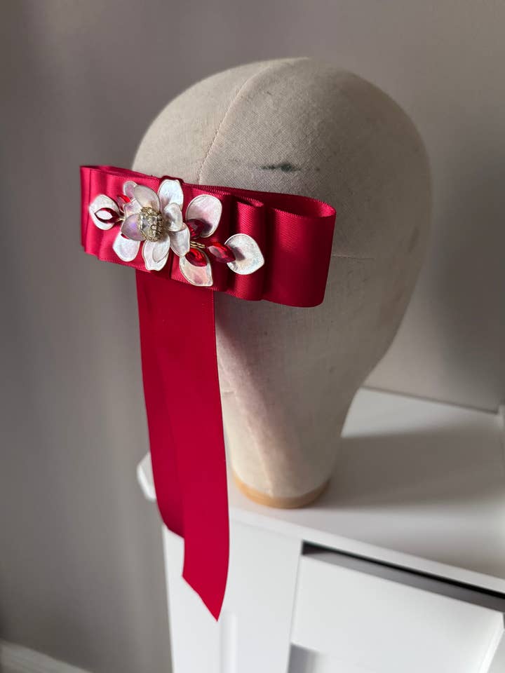 Scarlet Bloom Ribbon for wholesale by Preciuspearls