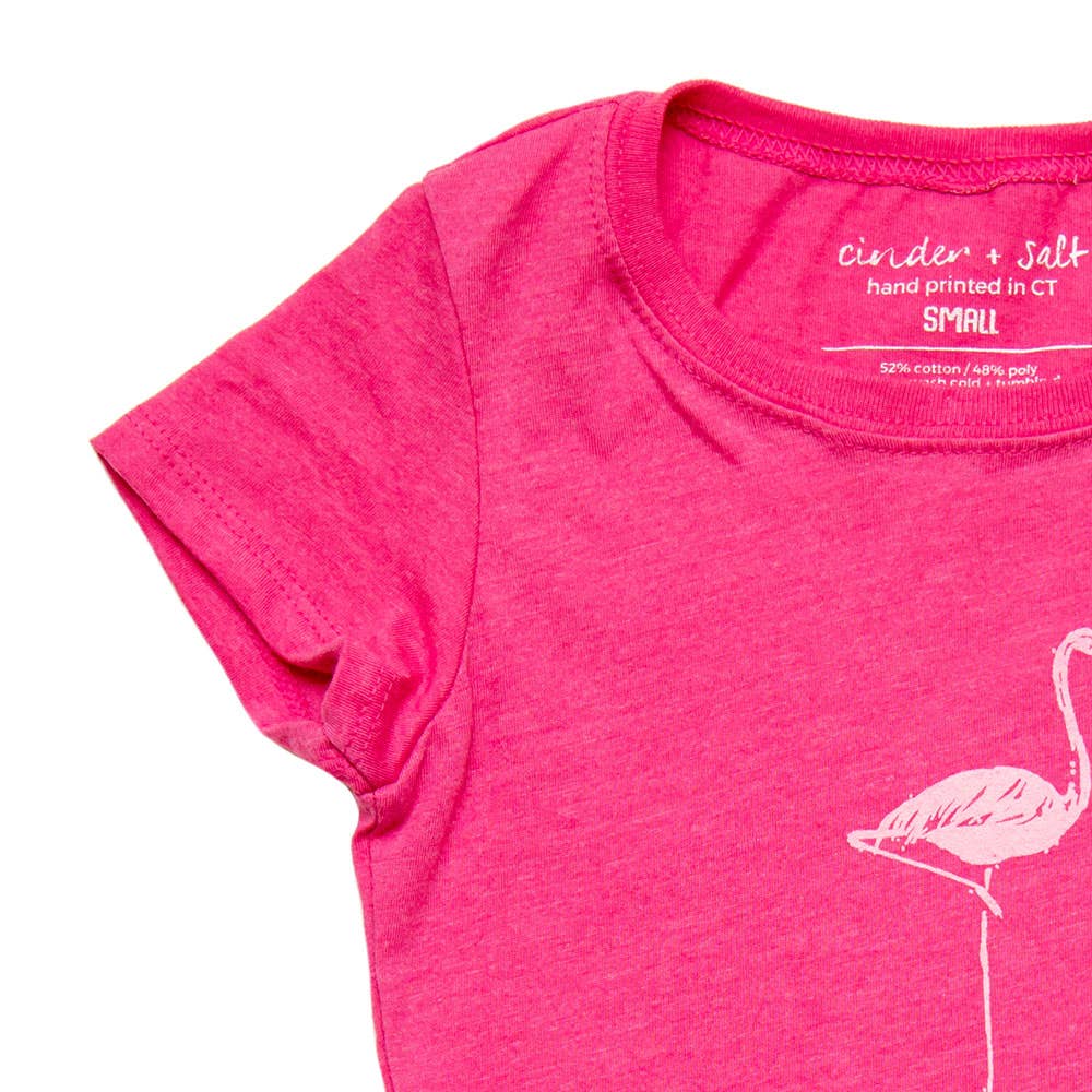 Cinder + Salt – wholesale Screen-printed t-shirt – Kids – Girls Flamingo Tee1