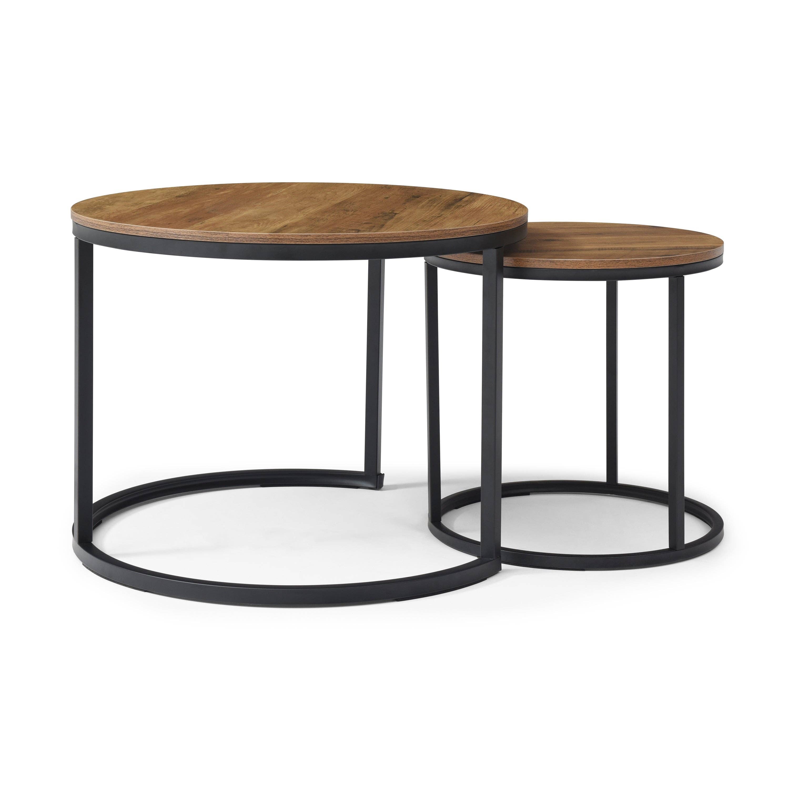 39F Inc. - Wholesale Coffee Table - Set of 2 Round Nesting Coffee Tables with Metal Frame3