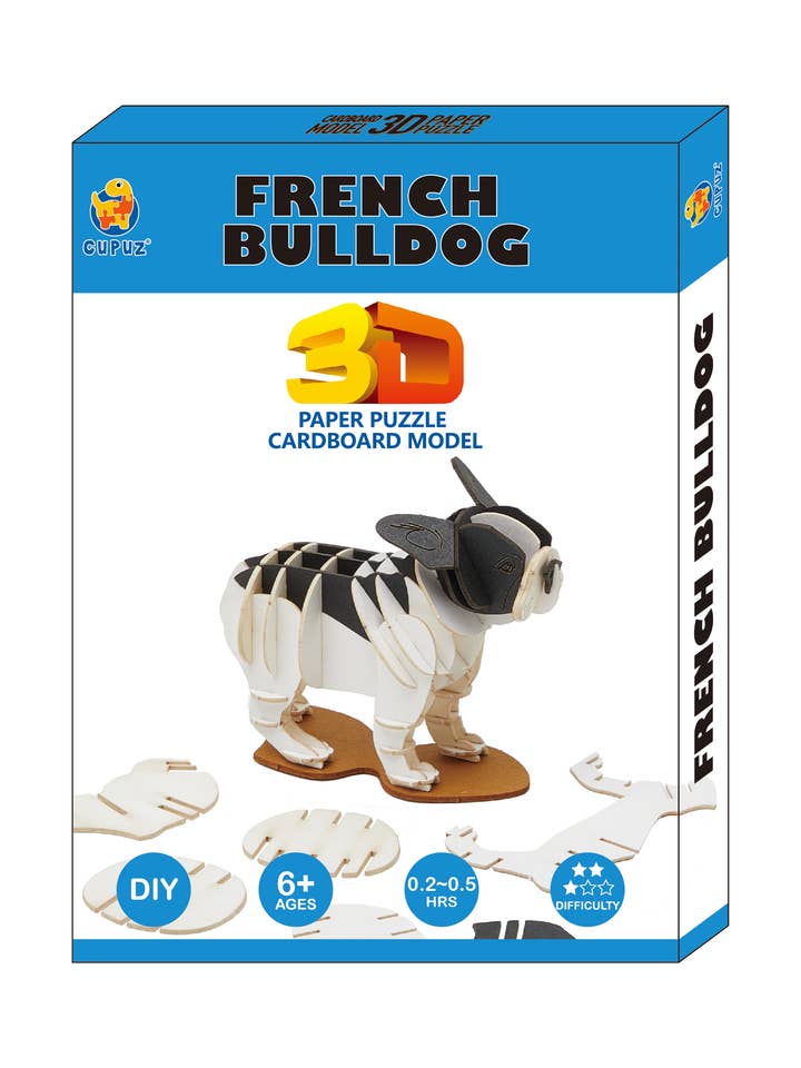Kit de cartão de papel 3D de Bulldog Francês por atacado de Go on make me