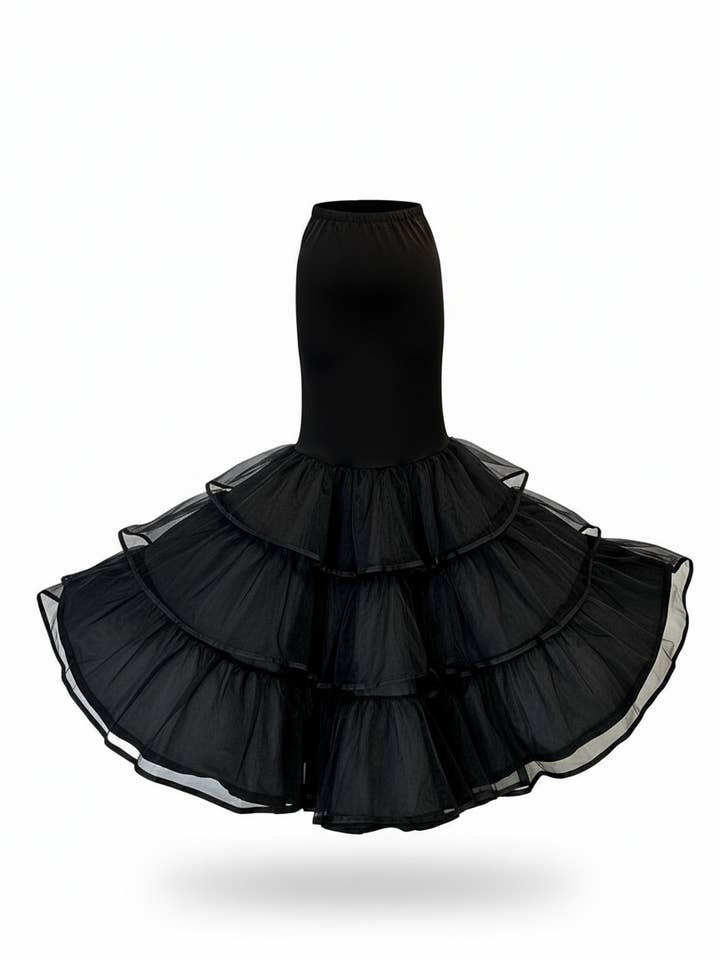 BLACK RUFFLED CANCAN EM200 for wholesale on Faire1