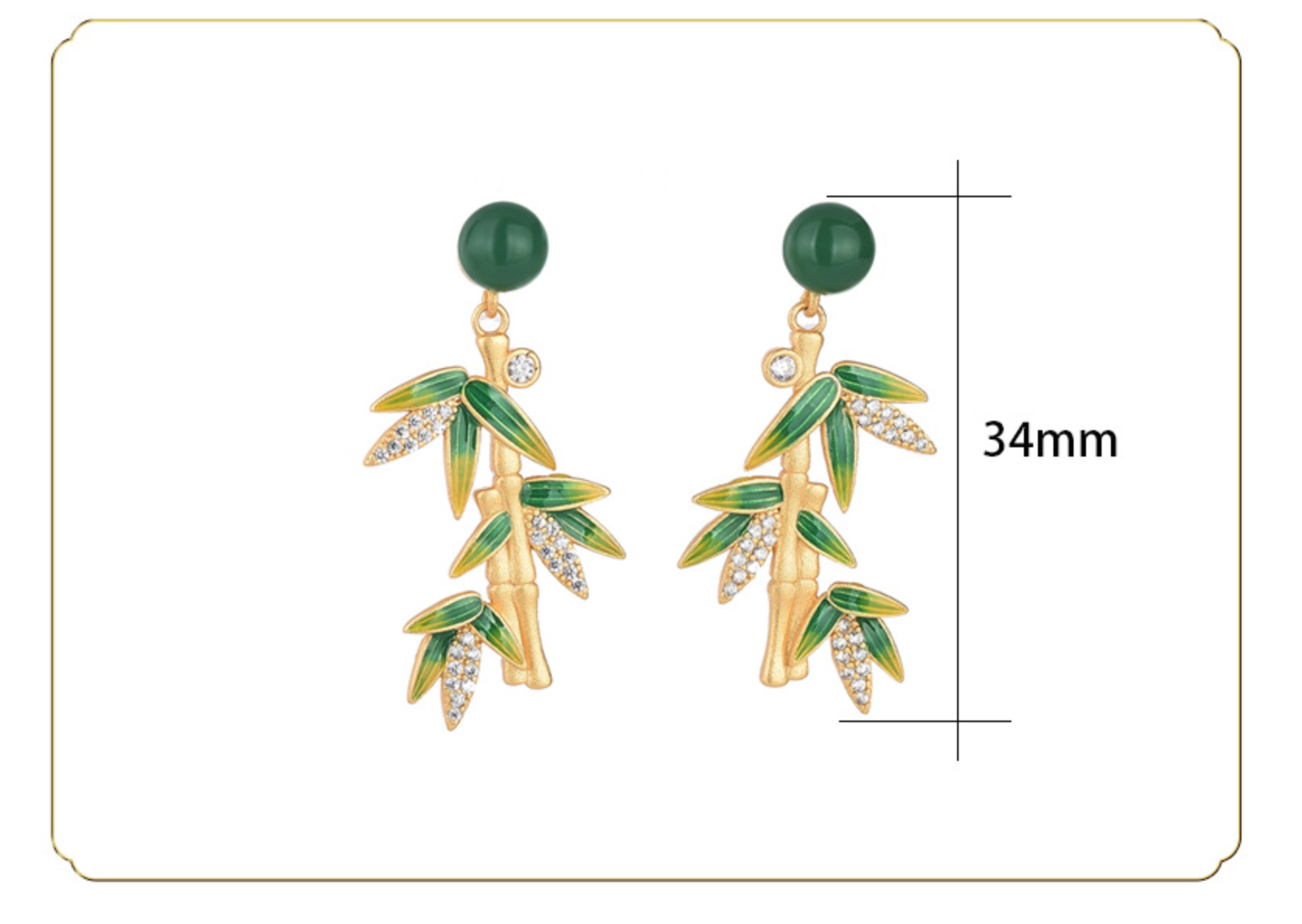 Bright MacMing - Vente Boucles d'oreilles pendantes - Boucles d'oreilles en bambou calcédoine naturelle de style asiatique5
