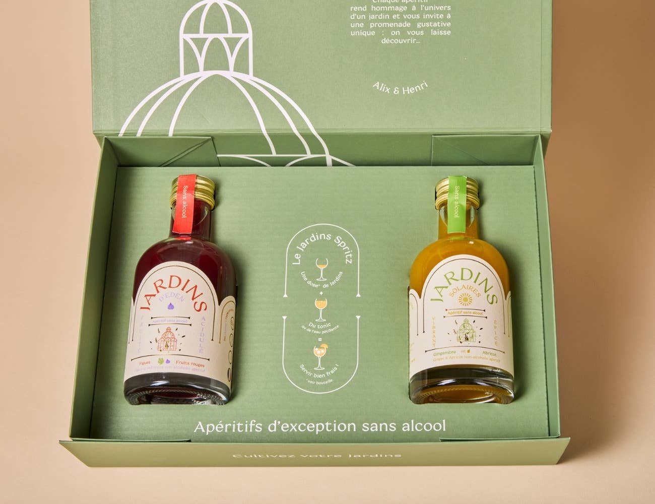 Jardins - Vente Apéritifs sans alcool/mocktails - [FÊTES 2025] Coffret cadeau 20cl à monter2