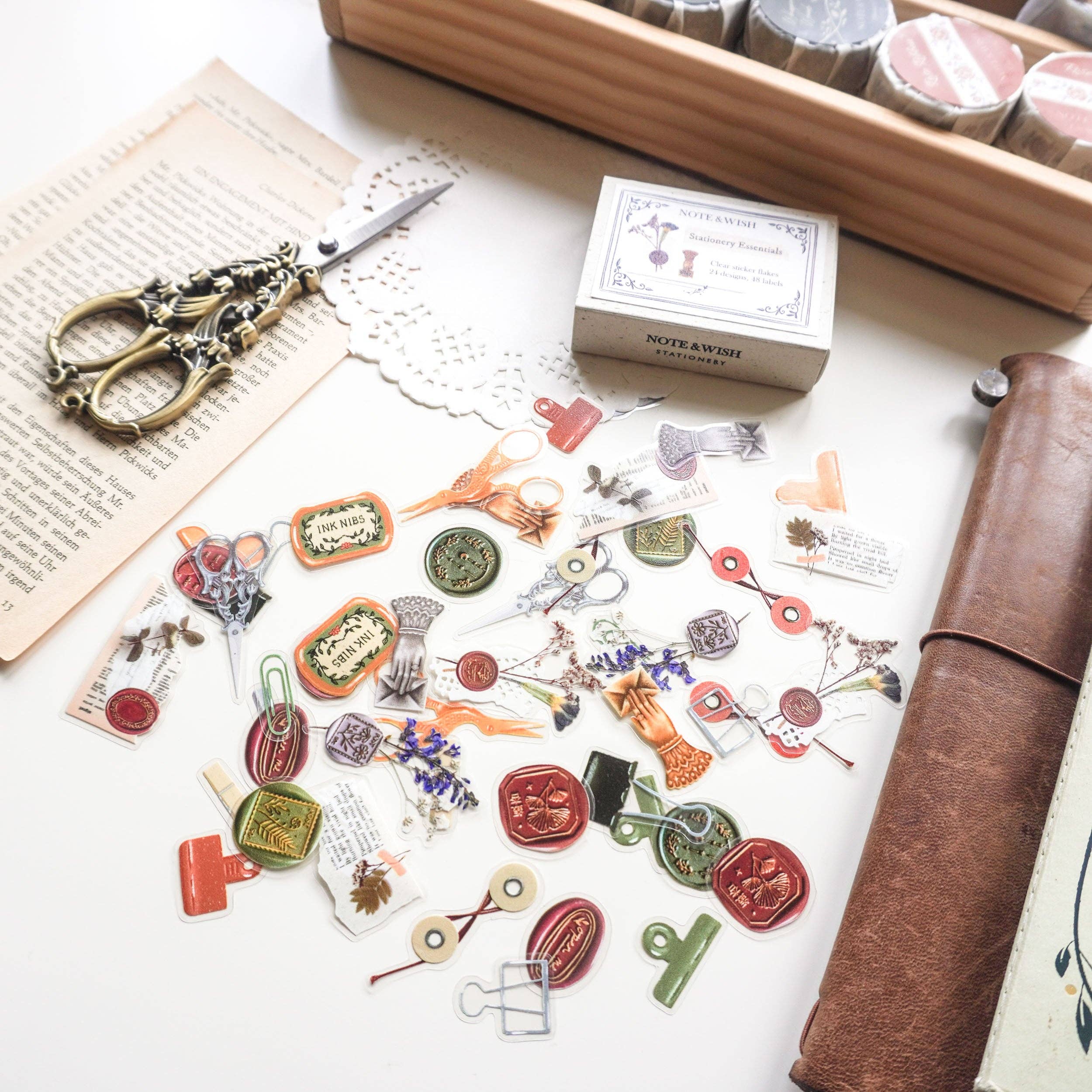 Note & Wish – Adesivo por atacado – Flocos de Autocolantes em PVC Essenciais de Papelaria - 48 Autocolantes2