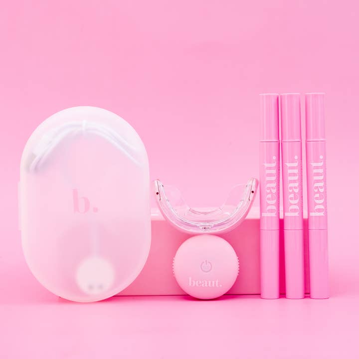 beaut.beautyco - Wholesale Teeth Whitener - Polly Pink Kit: Waterproof and Wireless