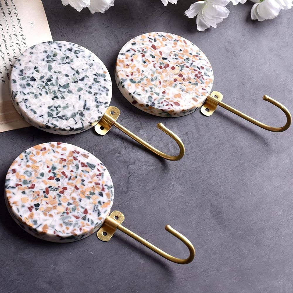 Multi 6 Piece Resin Wall Hangers for Clothes Boho Towel Holder for wholesale on Faire1