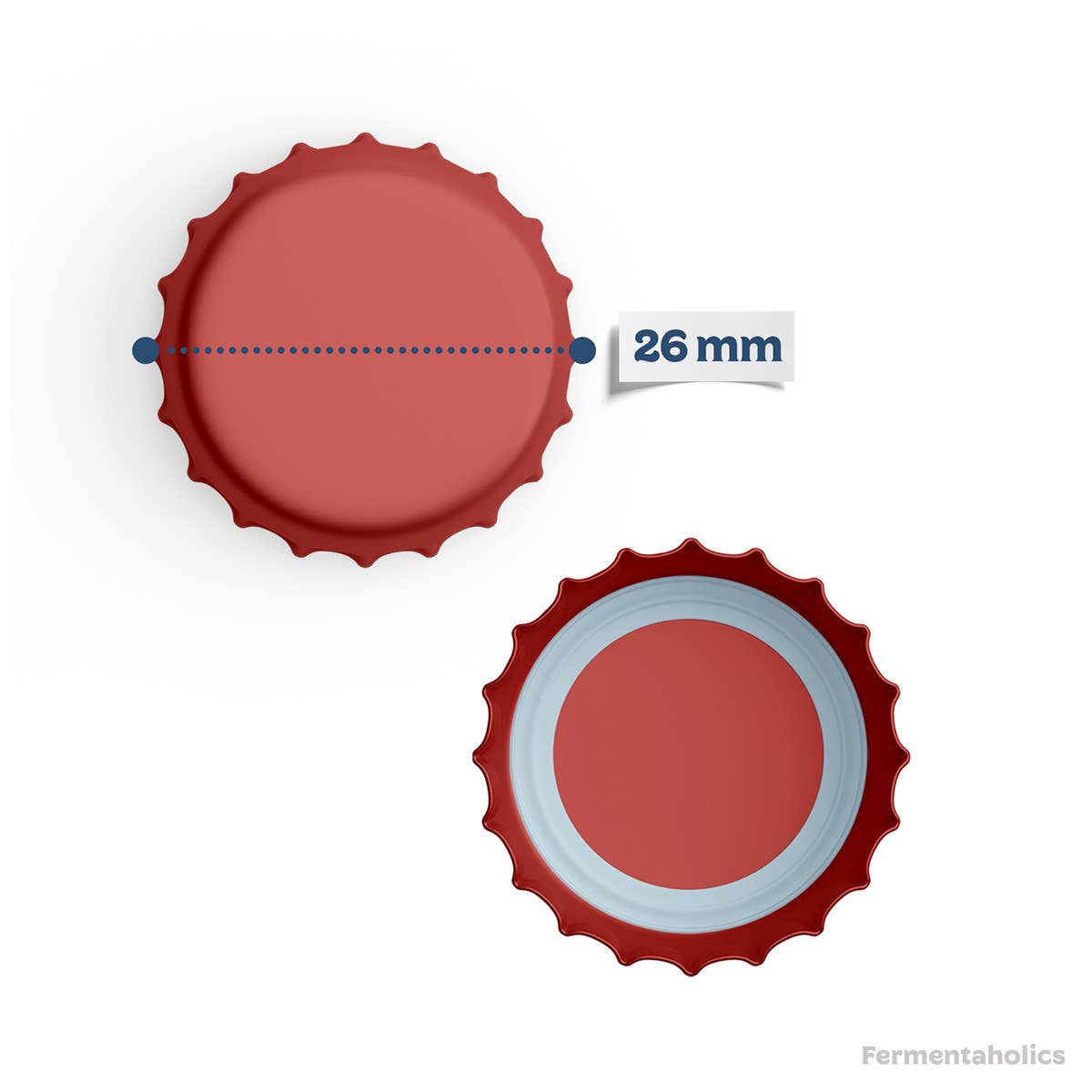 Fermentaholics - Wholesale Bottle/Wine Opener - Fermentaholics Red Beer Bottle Caps - 144 Count3