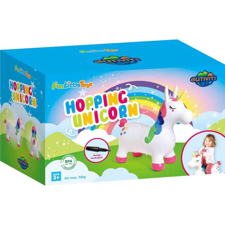 Fun Little Toys - Wholesale Inflatable Toy - Kids & Baby - 20.5 Inches Bouncy Horse Hopping Unicorn