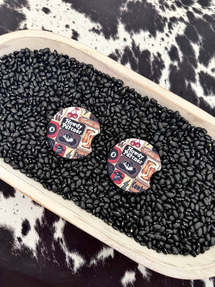 Collage Car Coasters for wholesale by Bottoms Up Babe Boutique