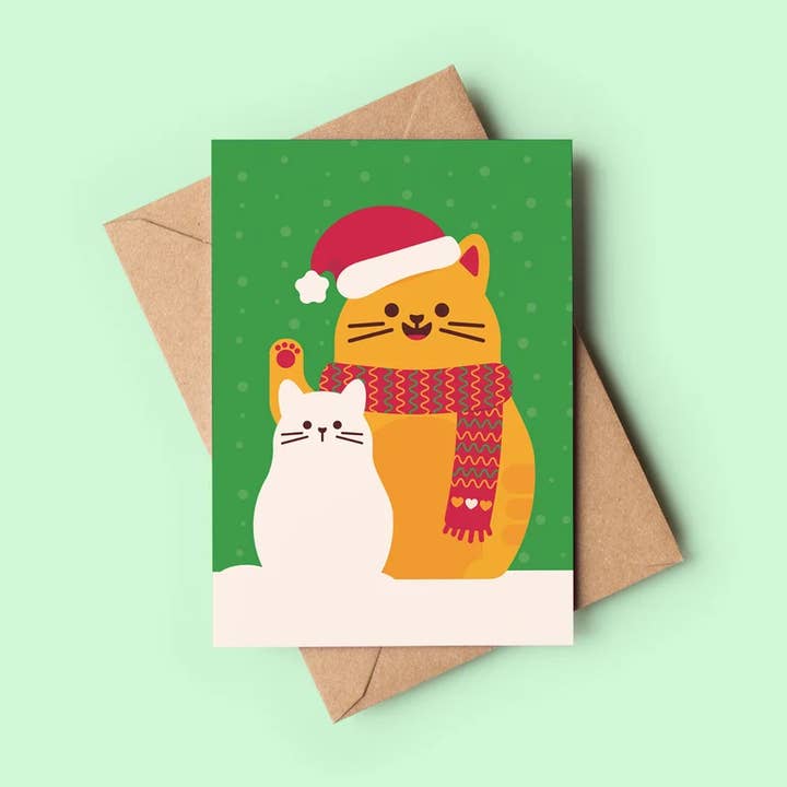 Happy Snowman Christmas Card | Cat Card, Cute Christmas for wholesale by Jess Bright Design