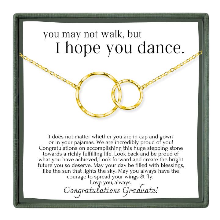 Abschlussgeschenk für Sie: "Hope You Dance" - 2-Ring-Halskette für den Großhandel von hope love shine