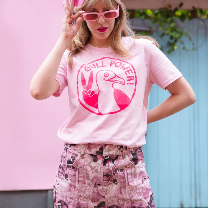 hello DODO - Wholesale Screen Printed T-Shirt - Women's - Gull Power PINK Unisex T-shirt2
