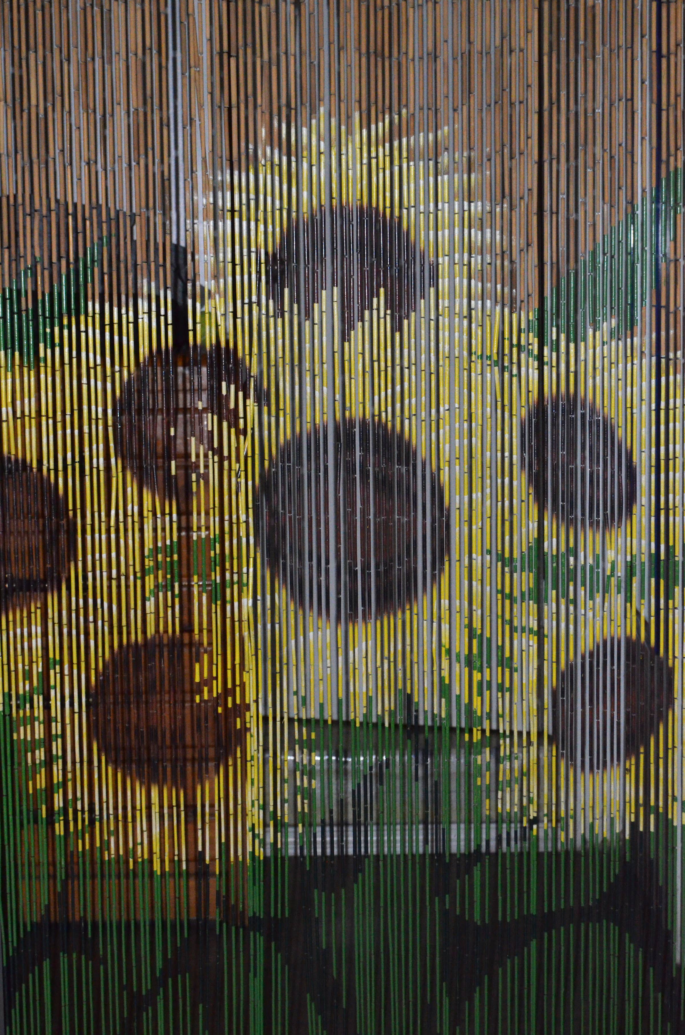 Bamboo54 – Engroshandel Gardin – Bambusperleforhæng Solsikker 90 Strenge1