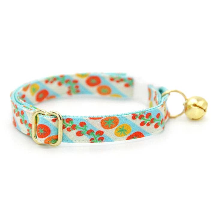 Made By Cleo - Wholesale Pet Collar - Cat - "Tomato Trellis" - Garden Fruit & Veggies Cat Collar