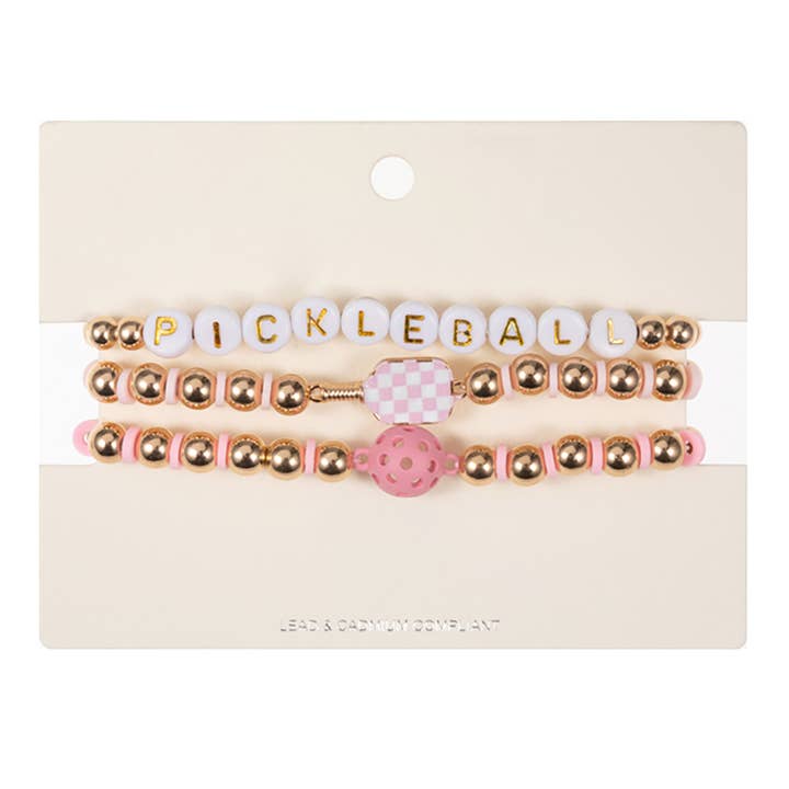 Sensibling Corp. - Wholesale Beaded Bracelet - 3PCS - Pickle Ball Message Enamel Pickleball Paddle Bracelet9