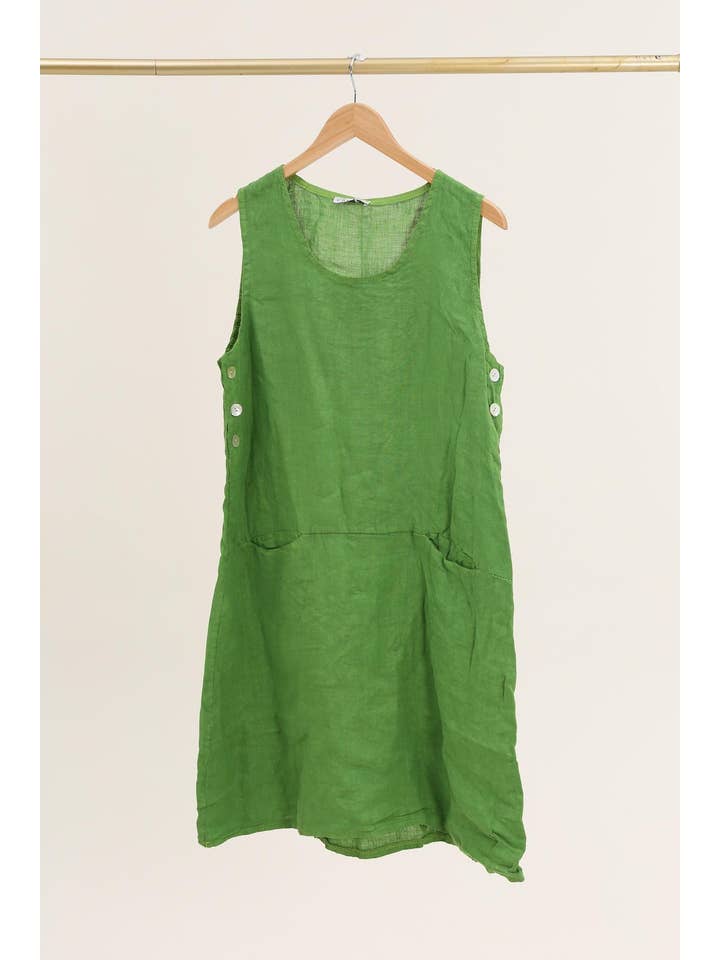 la maison des fibres naturelles – Großhandel Kleid – Damen – Ärmelloses Kleid aus 100 % Leinen, Modell 62551928