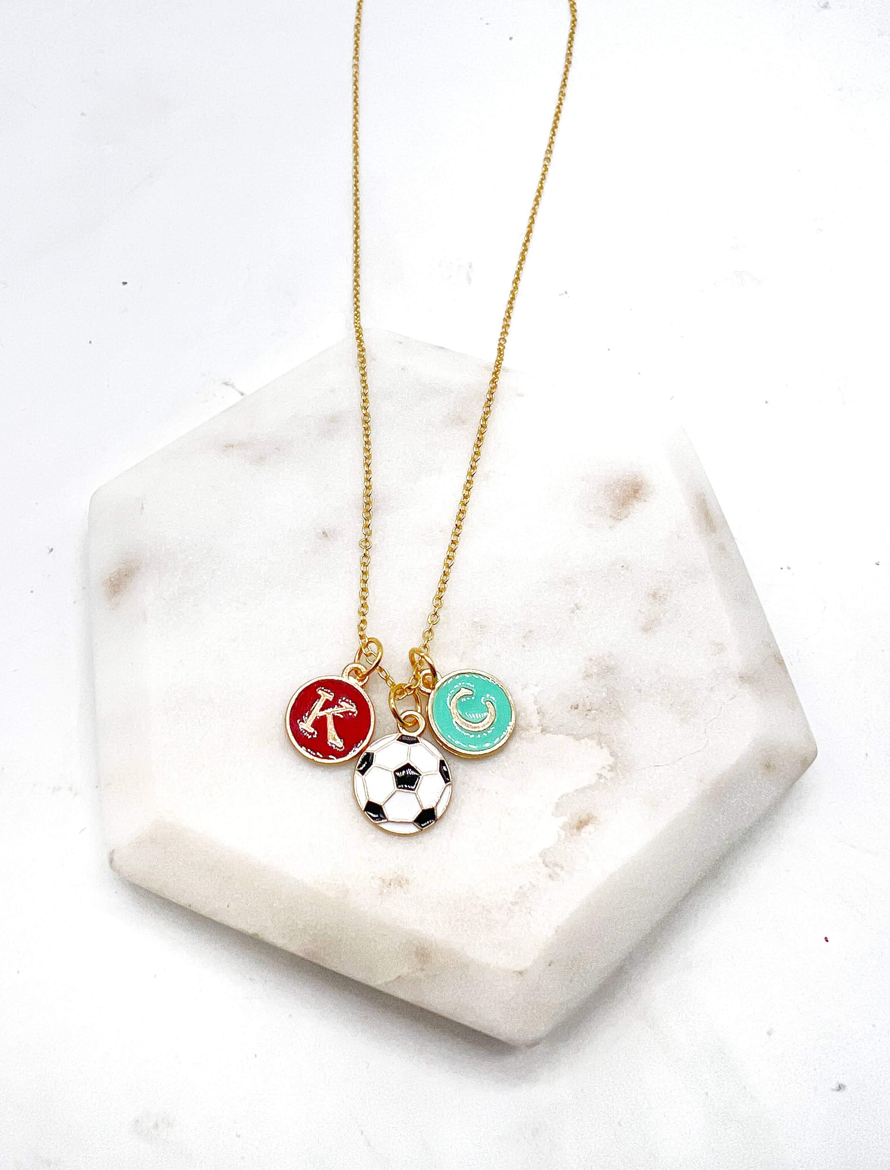Baubles by B - Wholesale Pendant/Charm Necklace - Red Teal KC Enamel Charm Current Kansas City Necklace Soccer7