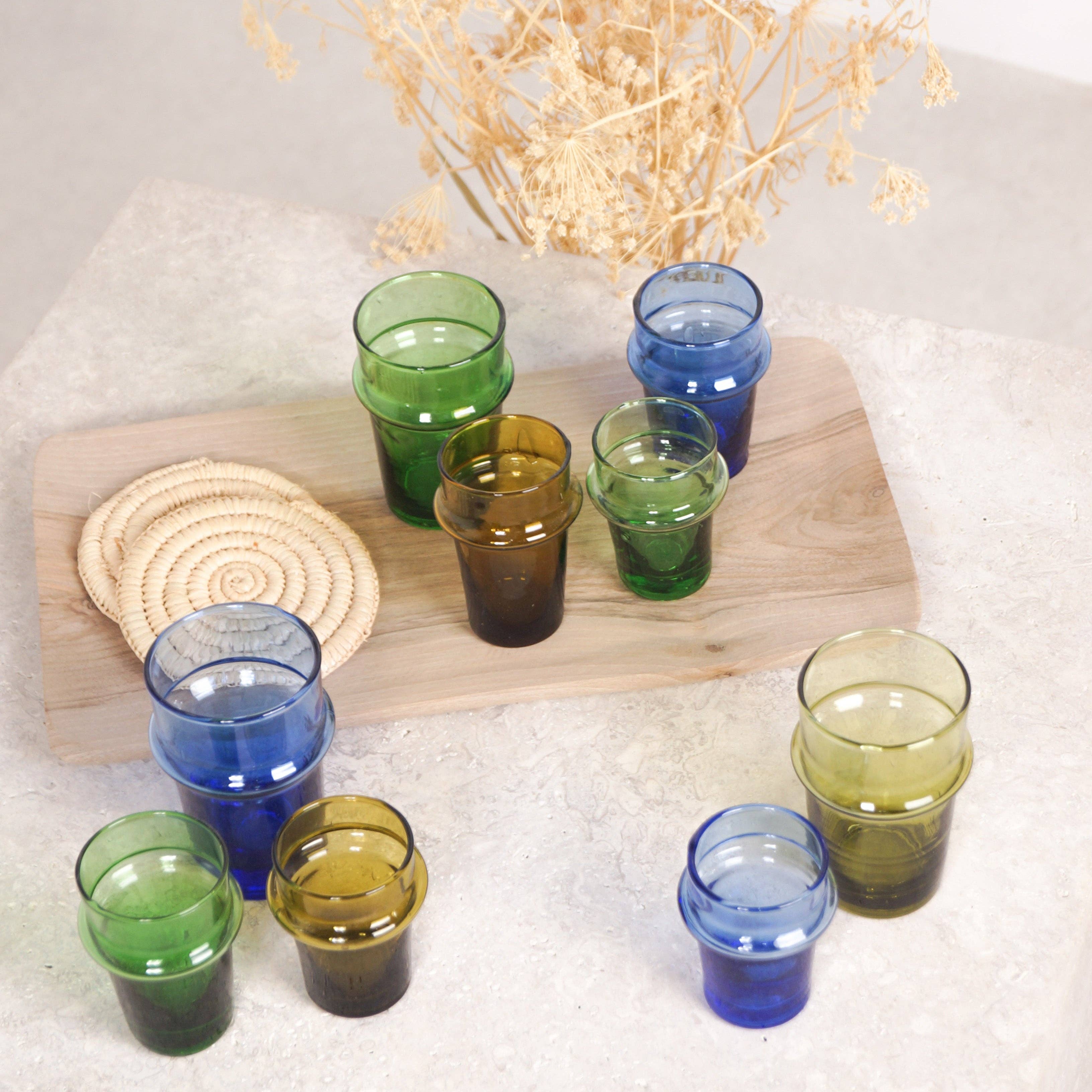 Bohome Living - Vente Verre/tasse - Verre Beldi arrondi coloré - Lot de 61