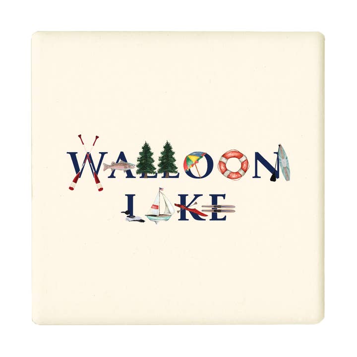 walloon lake coaster for wholesale by Tina Labadini Designs