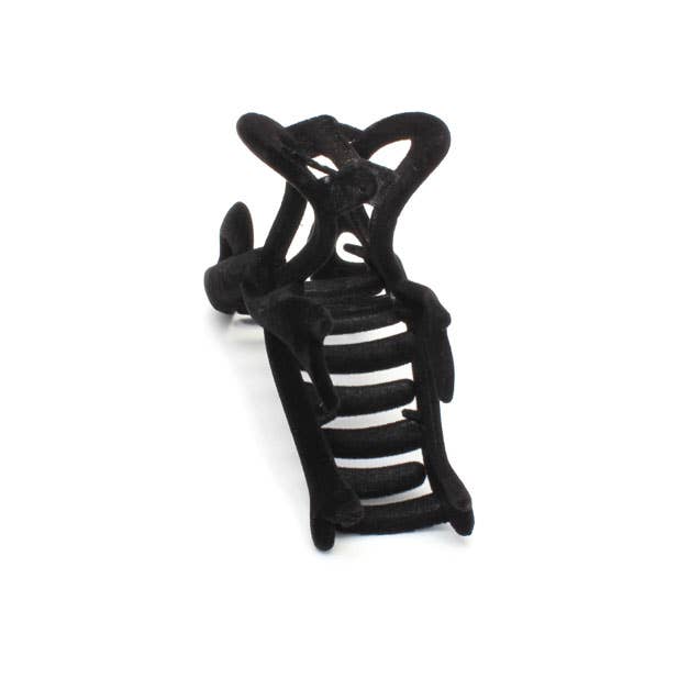 Inca UK - Wholesale Hair Bow - Women's - Black flocked velvet bow clamp3