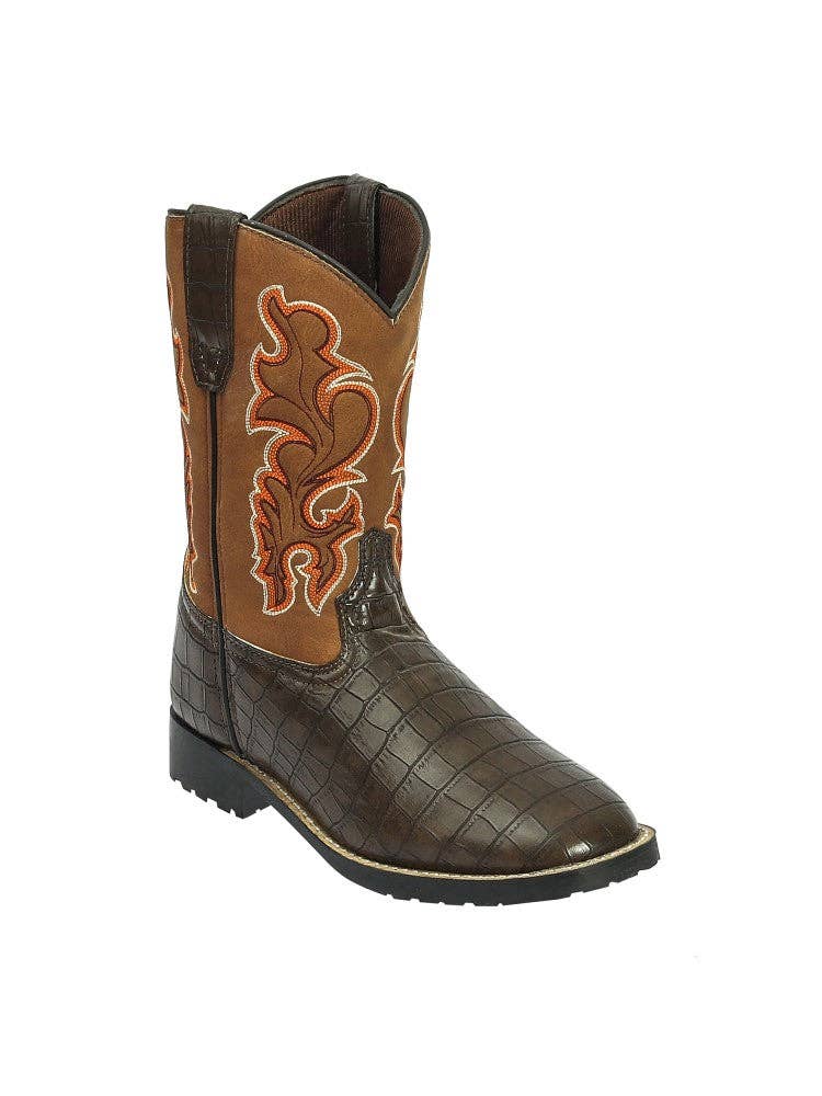 Marron Bottes western TuffRider Grand Teton à bout carré pour jeunes en vente sur Faire1