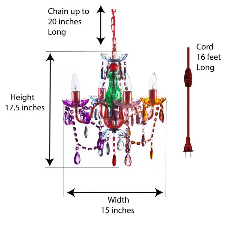 Think Brink - Wholesale Chandelier/Hanging Light - 4 Light Multi Colored Plug-in Chandelier