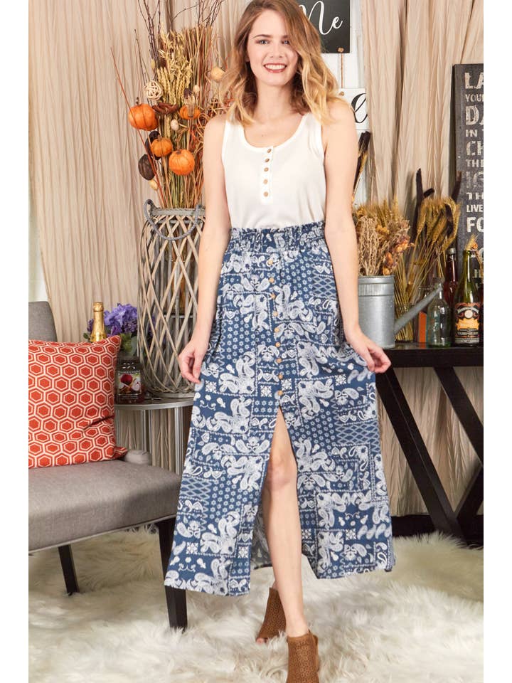 P.S Kate - Wholesale Skirt - Women's - Print woven skirt PLUS (P17251-PLUS)8