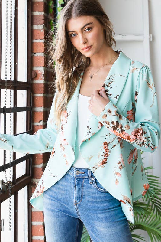 MINT SJ1206-21 FLORAL OPEN BLAZERS for wholesale on Faire4