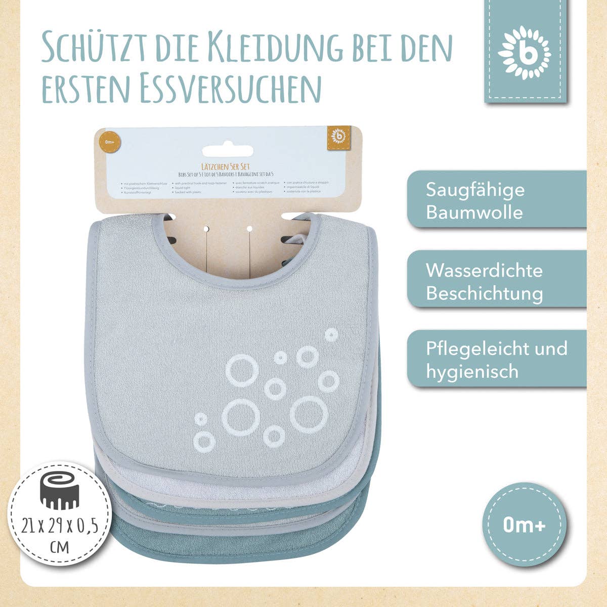 Bieco Spielwaren - Wholesale Baby Bib - Baby - Bib 5-piece set slate4