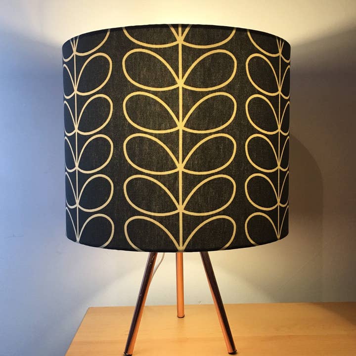 LouSeal Handmade Lampshades - Wholesale Lamp Shade - Orla Kiely Linear Stem Cool Grey Handmade Lampshade7